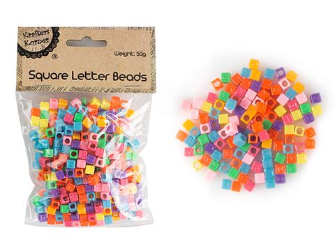 50G SQUARE LETTER BEADS