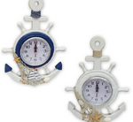 SEA-WOODEN CLOCK ANCHOR HANGING 34*21CM BLUE AVAILABLE
