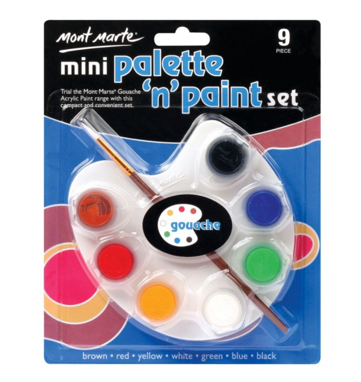 Mini Palette n Paint Set 9pce - Gouache