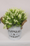 19CM POTTED FLOWERS WITH ROPE HANDLE 2 DESIGNS AVAILABLE