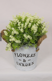 19CM POTTED FLOWERS WITH ROPE HANDLE 2 DESIGNS AVAILABLE
